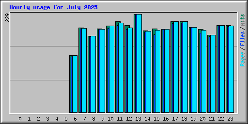 Hourly usage for July 2025