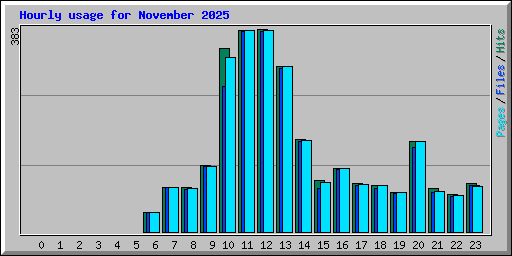 Hourly usage for November 2025