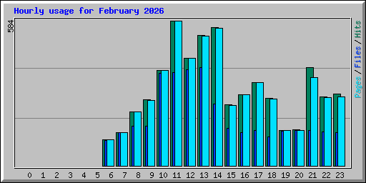 Hourly usage for February 2026